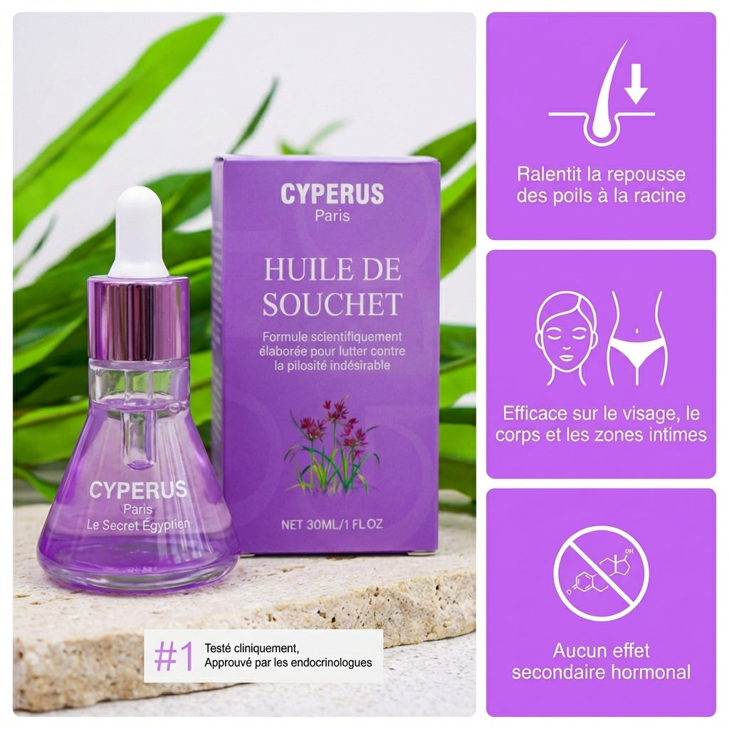 Sérum Anti-Repousse 100% Naturel — CYPERUS Paris™