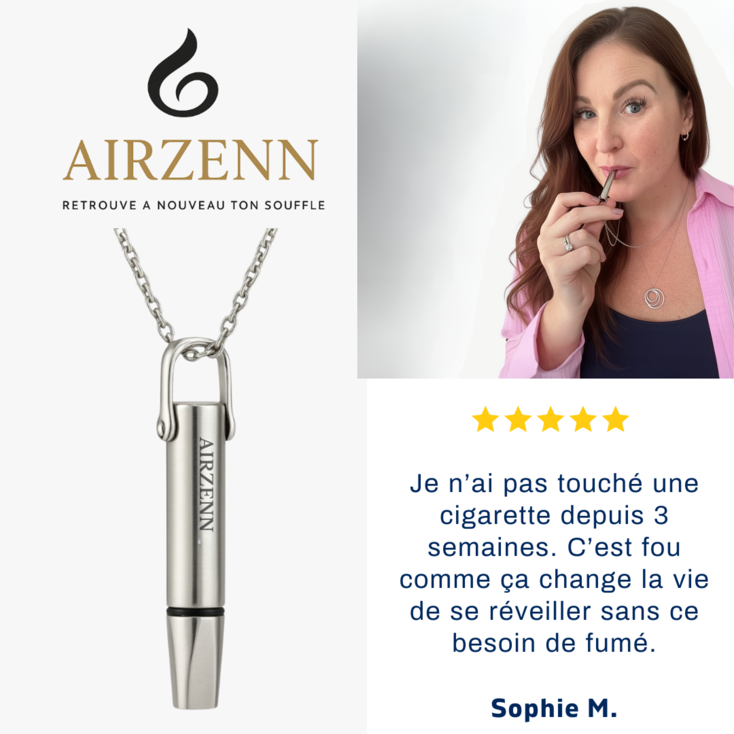 AIRZENN  le collier respiratoire qui remplace la cigarette