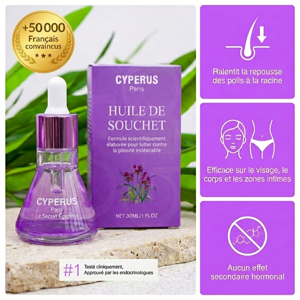 Sérum Anti-Repousse 100% Naturel - Fini de se cacher à cause de ses poils.